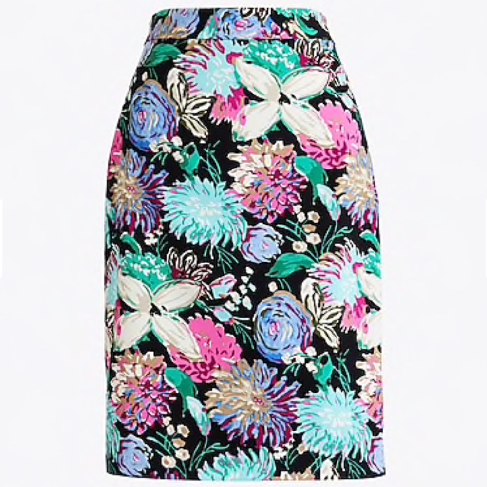 [J.crew] PRINTED STRETCH PENCIL SKIRT - Size 4